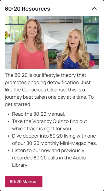 Conscious cleanse resources manual card mobile UI