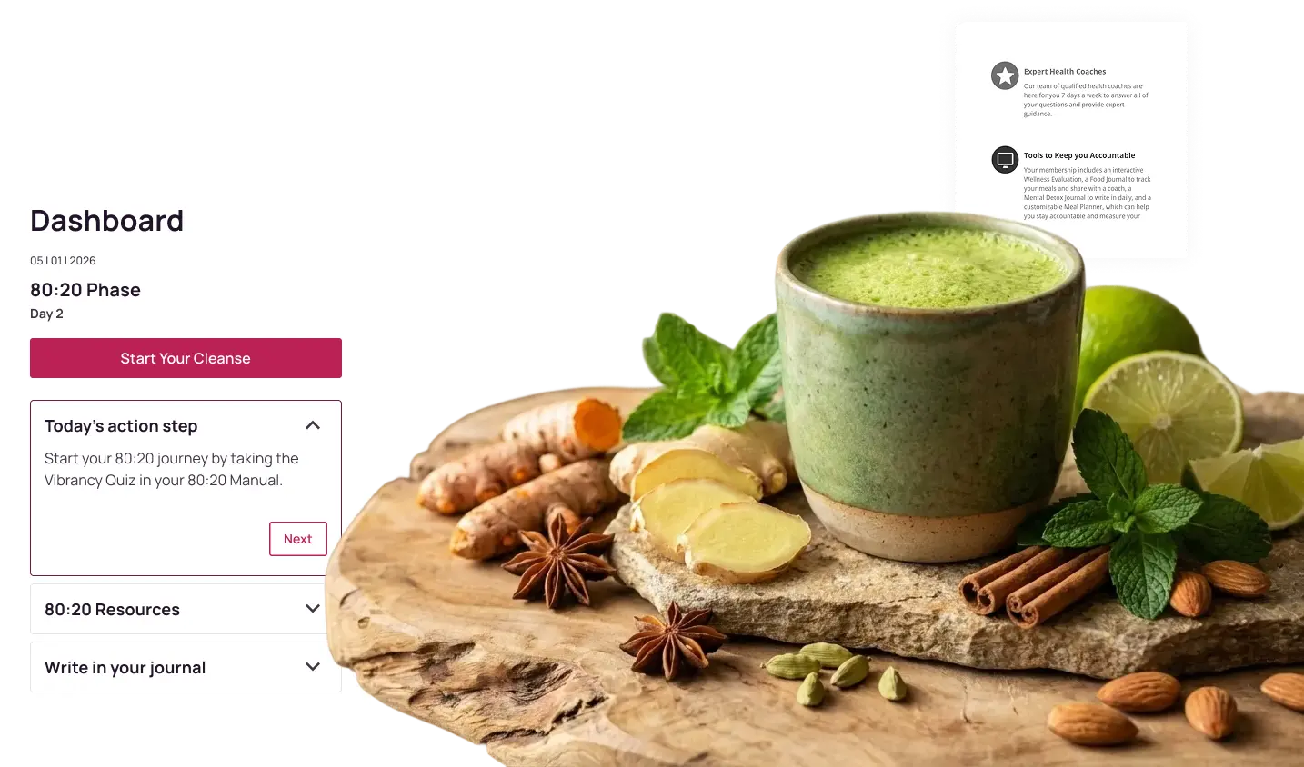 Conscious Cleanse feature and product hero section image