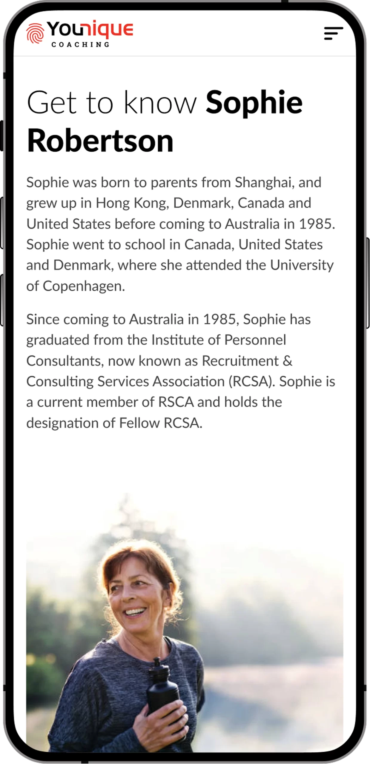 Younique Coaching mobile UI