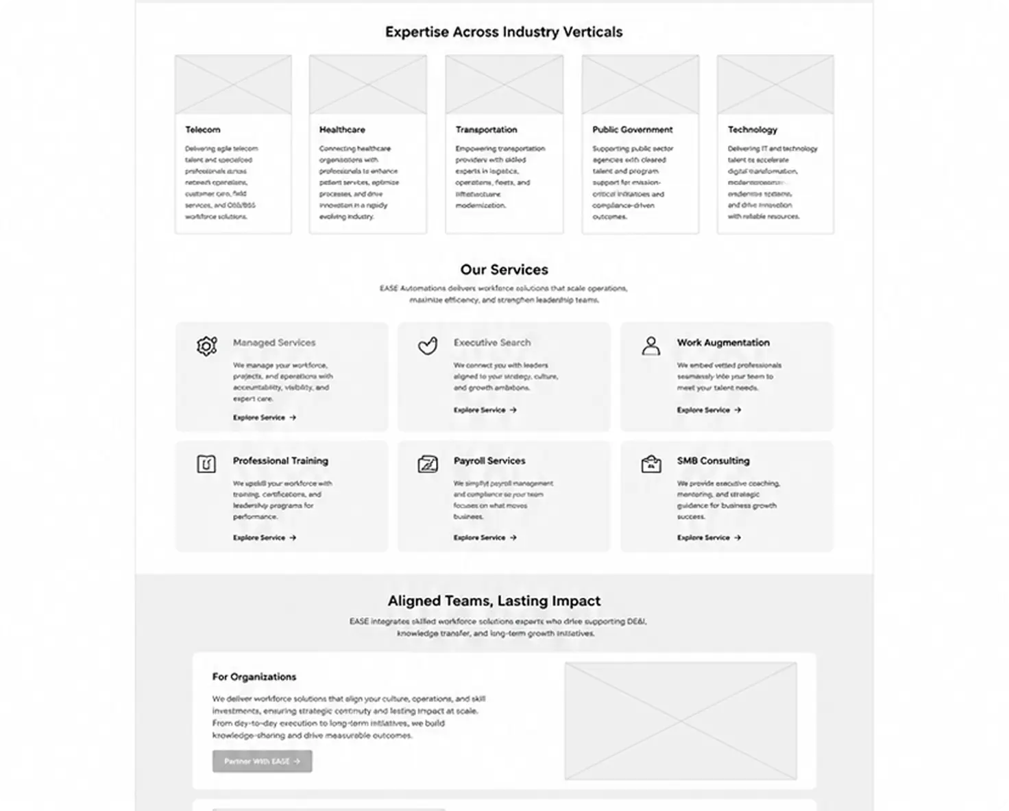 Service Grid & Pathway Wireframe