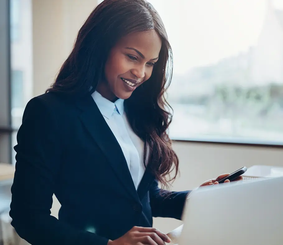 Professional reviewing business digital experience